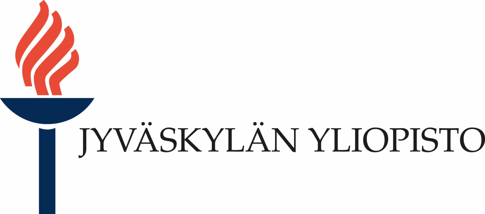 Jyväskylän yliopiston logo sini-oranssilla soihdulla ja suomenkielisellä tekstillä